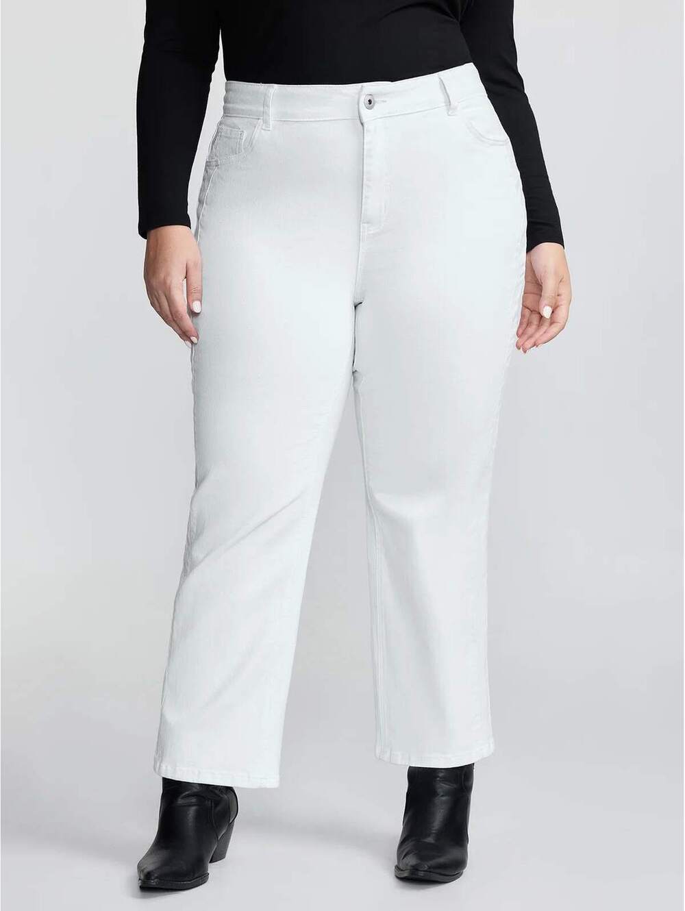 BloomChic White Stretchy Straight-Leg Jeans - 18 - Picture 12 of 12